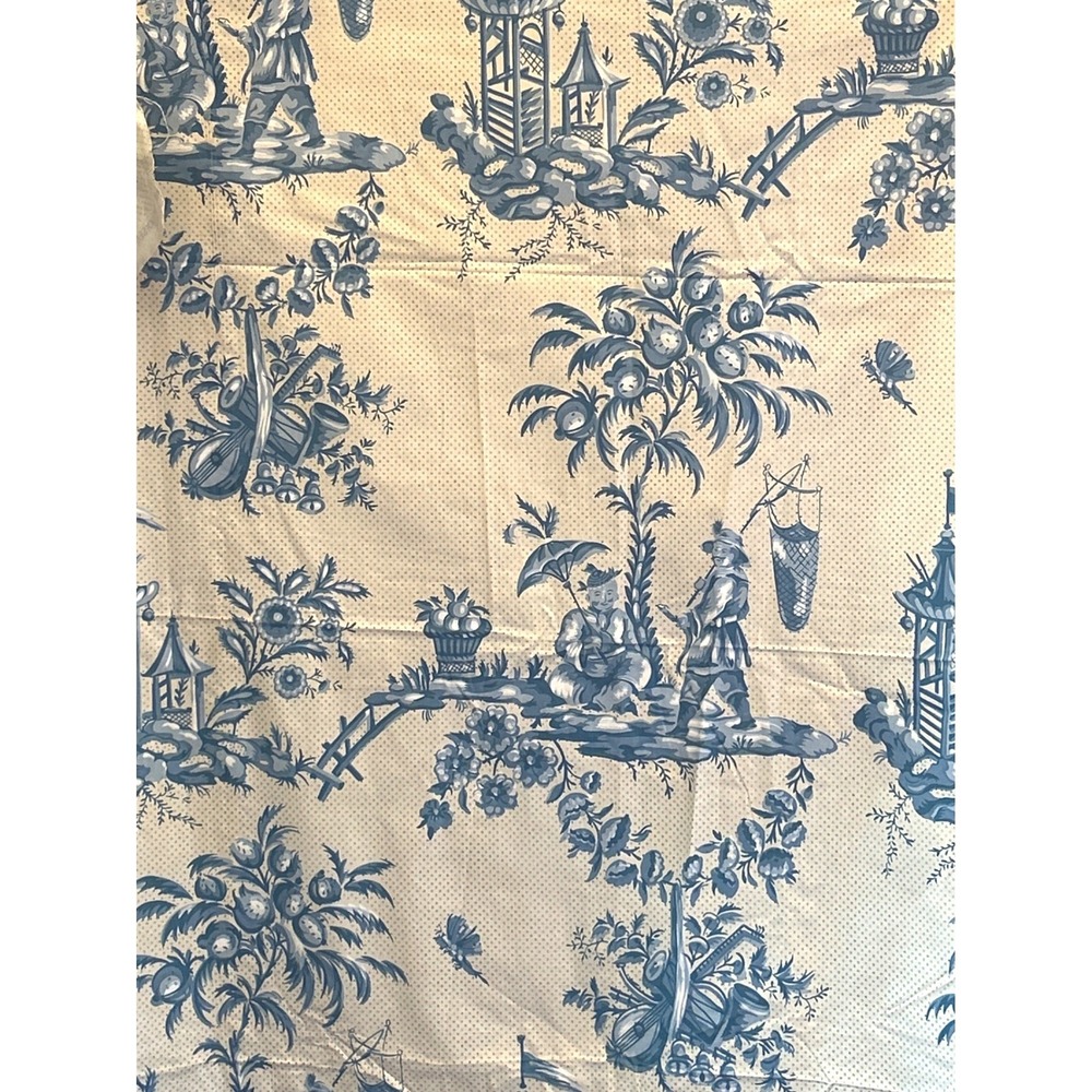 1982 Bailey and Griffin Fabric Scene Chinoise Toile Chinoiserie Grandmillennial